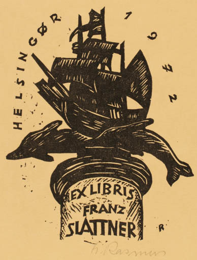 Exlibris by Friedrich Rasmus from Germany for Franz Slattner - Exlibris Congress Maritime 