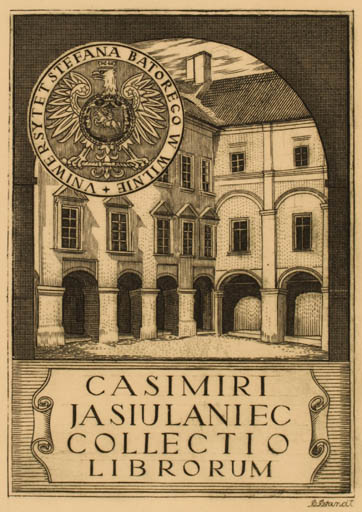 Exlibris by Boguslaw Brandt from Poland for Casimiri Jasiulaniec Collectio Librorum - 