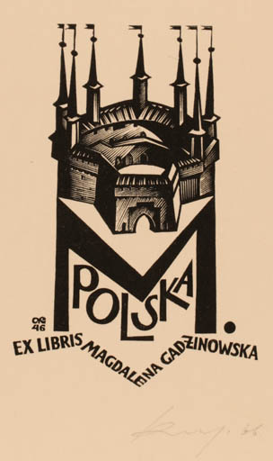 Exlibris by Anatolij Kalaschnikow from Russia for Magdalena Gadzinowska - 