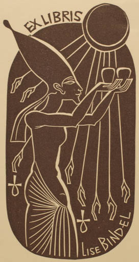 Exlibris by Ladislav Rusek from Czech Republic for Lise Bindel - Sun Egypt 