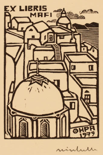 Exlibris by   from Italy for ? Mafi - City 
