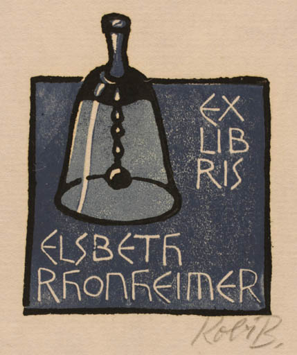 Exlibris by Kobi Baumgartner from Schwitzerland for Elsbeth Rhonheimer - 