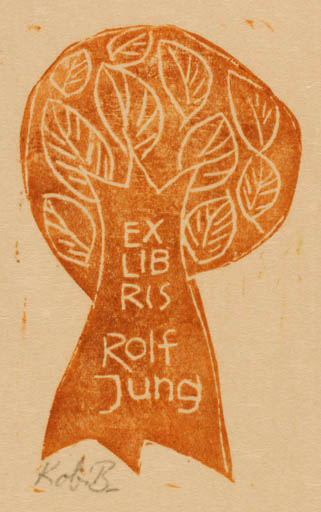 Exlibris by Kobi Baumgartner from Schwitzerland for Rolf Jung - Tree 