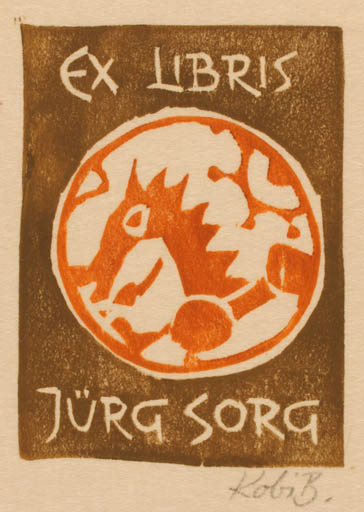 Exlibris by Kobi Baumgartner from Schwitzerland for Jürg Sorg - 