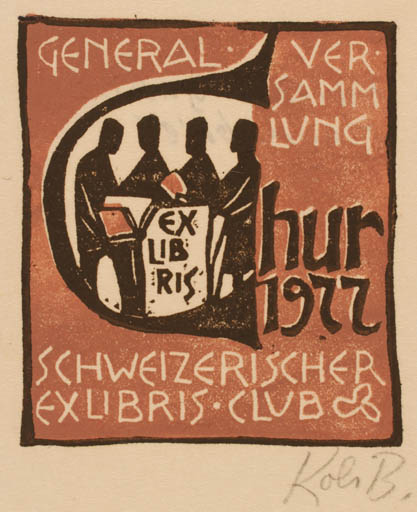 Exlibris by Kobi Baumgartner from Schwitzerland for ? Schweizerischer Exlibris Club - 