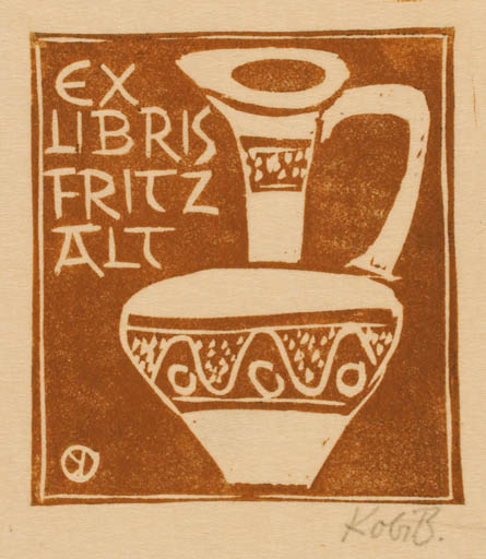 Exlibris by Kobi Baumgartner from Schwitzerland for Fritz Alt - 