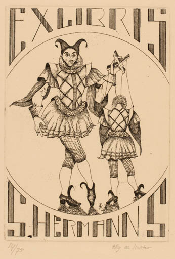 Exlibris by Elly de Koster from Netherland for Simone Hermanns - Theater/Cirkus 