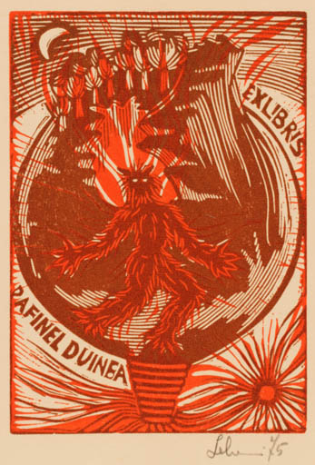 Exlibris by Maria Elisa Leboroni from Italy for Dafinel Duinea - Drama 