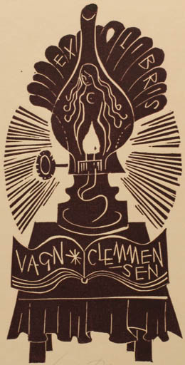 Exlibris by Ladislav Rusek from Czech Republic for Vagn Åge Clemmensen - Book Interior 