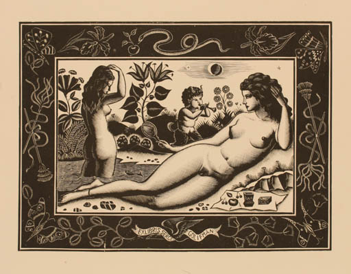 Exlibris by Italo Zetti from Italy for Serge Golifman - Woman Pan/Faun 