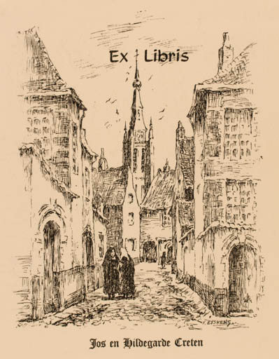 Exlibris by Felix Eyskens from Belgium for Jos en Hildegarde Creten - City 