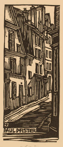 Exlibris by Otto Feil from Austria for Paul Pfister - City 