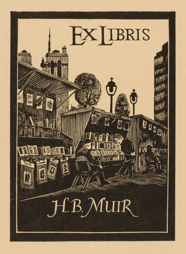 Exlibris by Derek Riley from Great Britain for H. B. Muir - City 