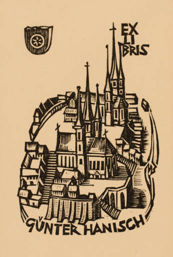 Exlibris by Ullrich Bewersdorff from Germany for Günter Hanisch - City 