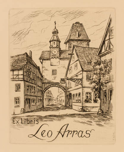 Exlibris by Fritz Bötel from Germany for Leo Arras - City 