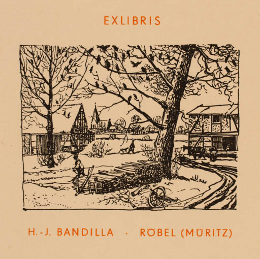 Exlibris by Werner Schinko from Germany for Röbel & Bandilla, Hans-Joachim Müritz - 