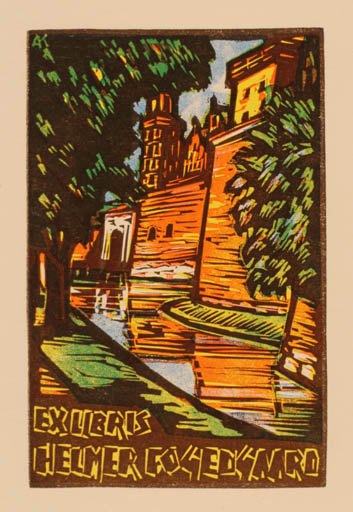 Exlibris by Kàroly Andrusko from Slovak Republic for Helmer Fogedgaard - Castle/Palace 