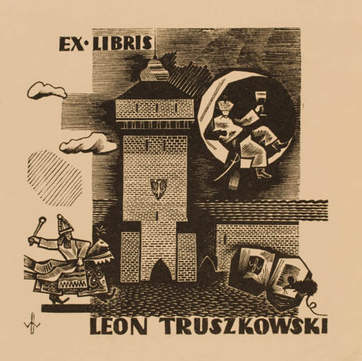 Exlibris by Wojciech Barylski from Poland for Leon Truszkowski - Castle/Palace 