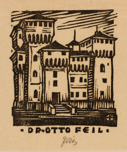 Exlibris by Otto Teil from Austria for Otto Feil - Castle/Palace 