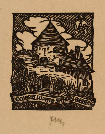 Exlibris by Otto Feil from Austria for Ludwig Spindelberger - Architecture 