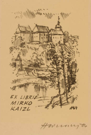 Exlibris by Stanislav  Hlinovsky from Czech Republic for Mirko Kaizl - Architecture 