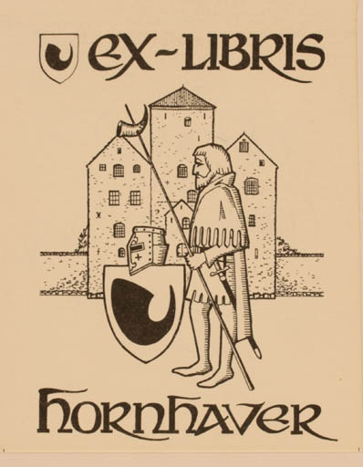 Exlibris by Hans Chr. Hornhaver from Denmark for Hans Chr. Hornhaver - Castle/Palace Knight 