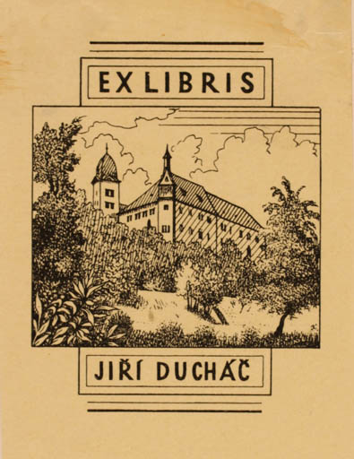 Exlibris by Karel Kinsky from Czech Republic for Jiri Duchac - Castle/Palace 