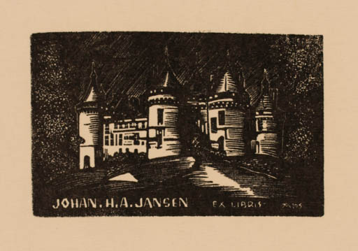 Exlibris by Jocelyn Mercier from France for Johan H. A. Jansen - Castle/Palace 