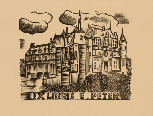 Exlibris by Jocelyn Mercier from France for Edmund Peter - Castle/Palace 