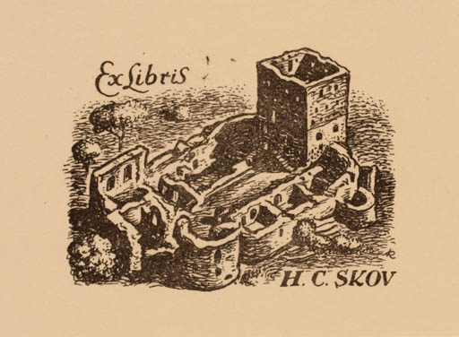 Exlibris by Jenö Kertes-Kollmann from Hungary for Henry Carlo Skov - Ruin 