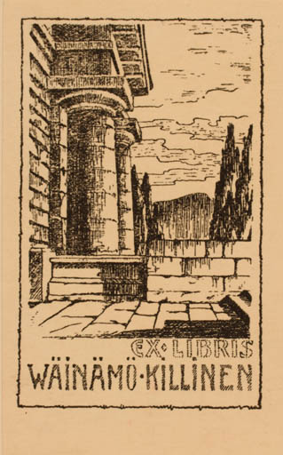 Exlibris by Wäinämö Killinen from Finland for Wäinämö Killinen - Classical antiquity Ruin 