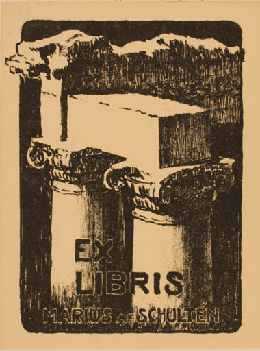 Exlibris by Marius af Schultén from Finland for Marius af Schultén - Ruin 