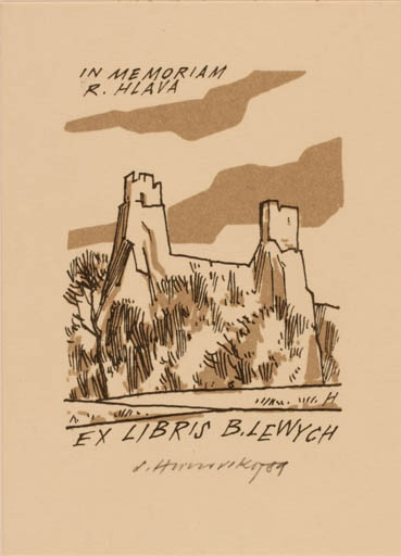 Exlibris by Stanislav  Hlinovsky from Czech Republic for B. Lewych - Ruin 