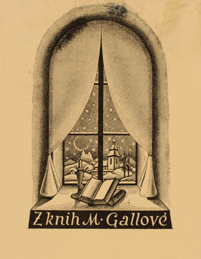 Exlibris by Karel Kinsky from Czech Republic for Zknih M. Gallove - Interior 