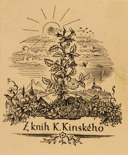 Exlibris by Karel Kinsky from Czech Republic for Karel Kinsky - Flora Sun 