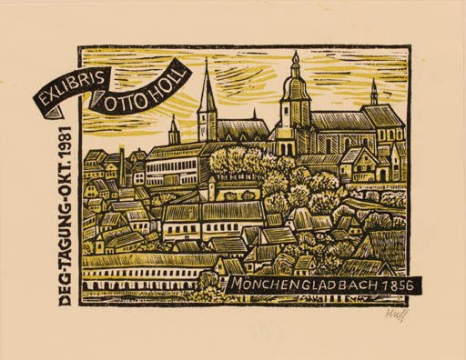 Exlibris by Hermann Huffert from Germany for Otto Holl - City 