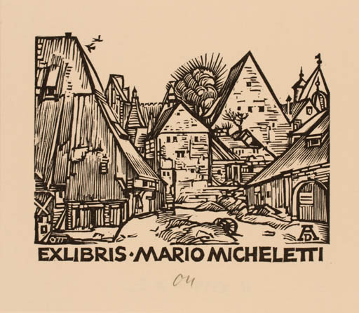 Exlibris by Norbert H. Ott from Germany for Mario Micheletti - City 