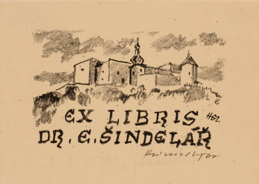 Exlibris by Stanislav  Hlinovsky from Czech Republic for ? ? - Castle/Palace 