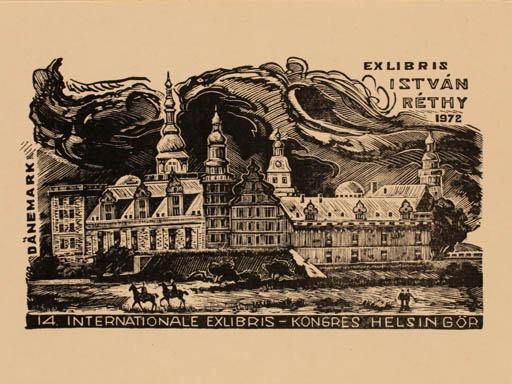 Exlibris by K.S. Kozlowski from Russia for Dr. Istvan Rethy - Castle/Palace Exlibris Congress 