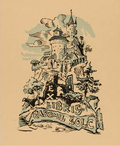 Exlibris by Vaclav Rytir from Czech Republic for Radomil Solc - Castle/Palace 