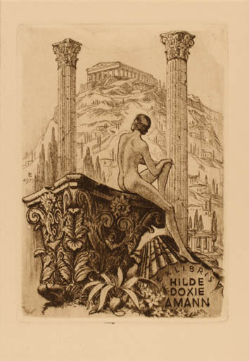 Exlibris by Karl Blassfeld from Germany for Hilde Doxie Amann - Classical antiquity 