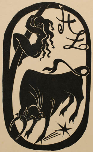 Exlibris by Ladislav Rusek from Czech Republic for ? H. Z. - Europa and the Bull Mythology 