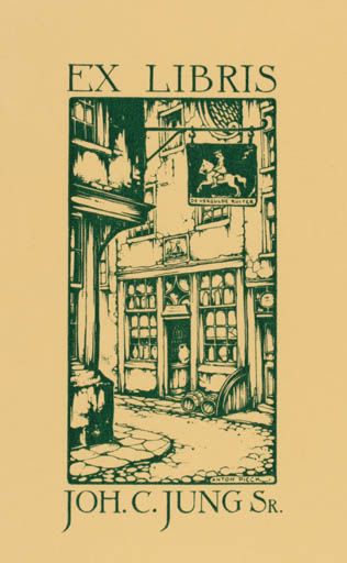 Exlibris by Anton Pieck from Netherland for Johan C. Jung - City 