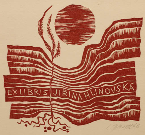 Exlibris by Ladislav Rusek from Czech Republic for Jirina Hlinovsky - 