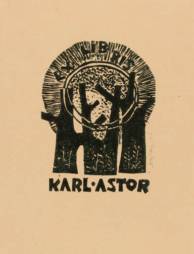 Exlibris by Lenke Diskay from Hungary for Karl Astor - Tree 