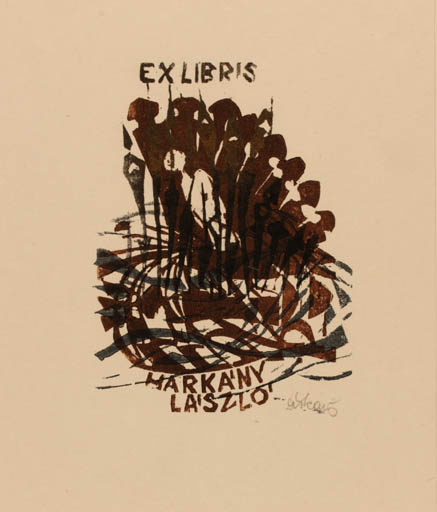 Exlibris by Lenke Diskay from Hungary for Harkany Laszzo - Abstract 