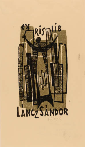 Exlibris by Lenke Diskay from Hungary for Lancz Sandor - Abstract 