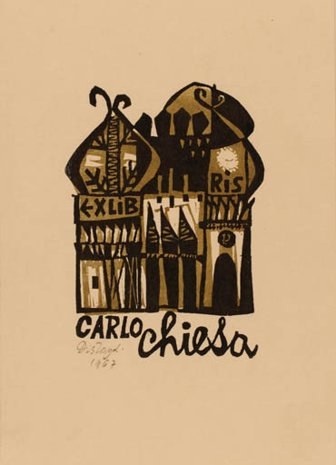 Exlibris by Lenke Diskay from Hungary for Carlo Chiesa - Architecture 