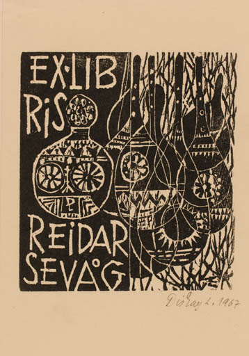 Exlibris by Lenke Diskay from Hungary for Reidar Sevag - 