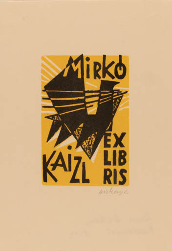 Exlibris by Lenke Diskay from Hungary for Mirko Kaizl - Abstract 